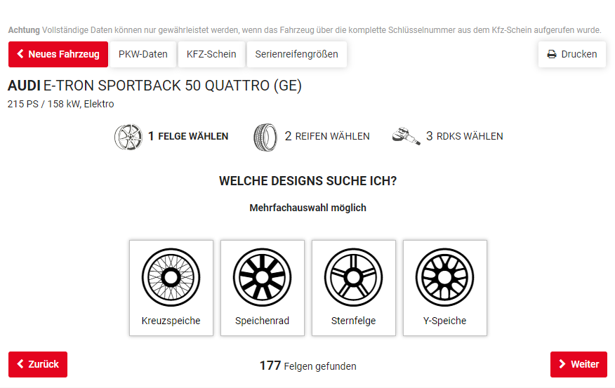 Wählen Sie Ihr Lieblings Felgen-Design